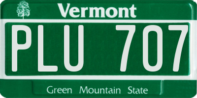 VT license plate PLU707