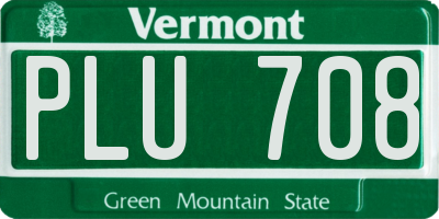 VT license plate PLU708