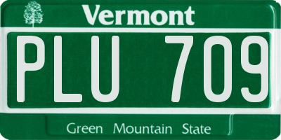 VT license plate PLU709