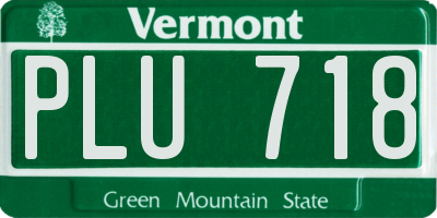 VT license plate PLU718