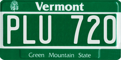 VT license plate PLU720