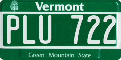 VT license plate PLU722