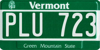 VT license plate PLU723