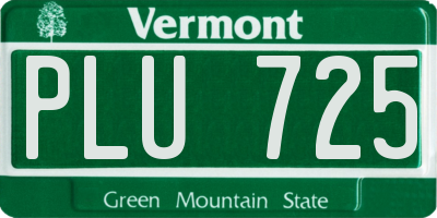 VT license plate PLU725