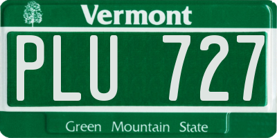 VT license plate PLU727