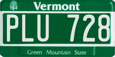 VT license plate PLU728