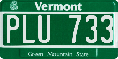 VT license plate PLU733