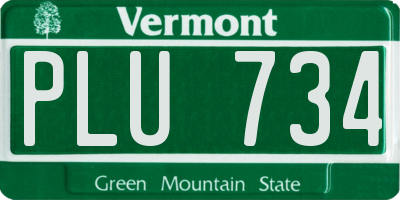 VT license plate PLU734