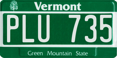 VT license plate PLU735