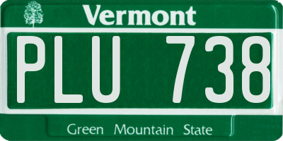 VT license plate PLU738