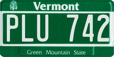 VT license plate PLU742
