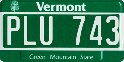 VT license plate PLU743
