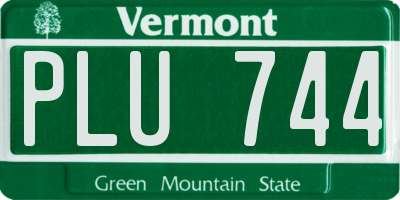 VT license plate PLU744