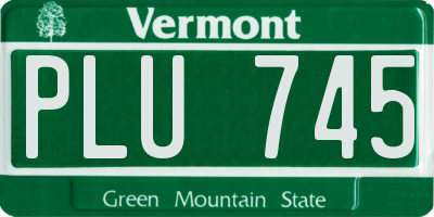 VT license plate PLU745