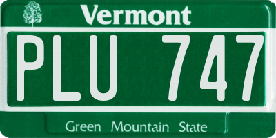VT license plate PLU747