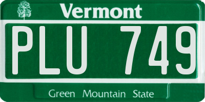 VT license plate PLU749