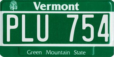 VT license plate PLU754