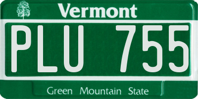 VT license plate PLU755
