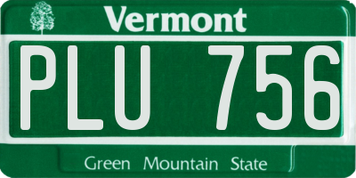 VT license plate PLU756