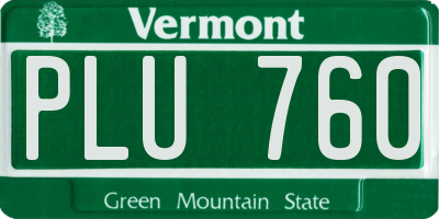 VT license plate PLU760