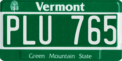 VT license plate PLU765