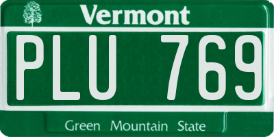 VT license plate PLU769