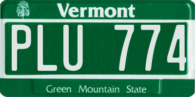VT license plate PLU774