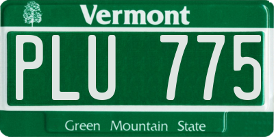 VT license plate PLU775