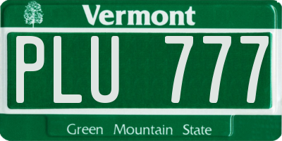 VT license plate PLU777