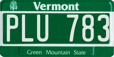 VT license plate PLU783
