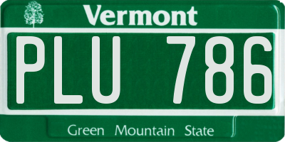 VT license plate PLU786