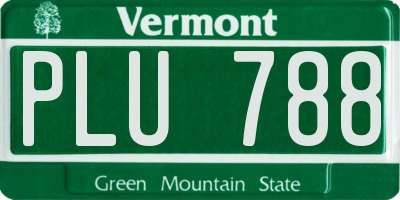 VT license plate PLU788