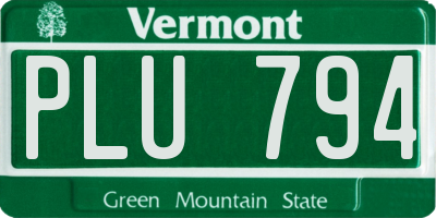 VT license plate PLU794