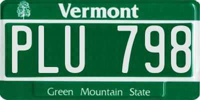 VT license plate PLU798