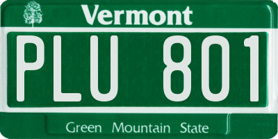 VT license plate PLU801