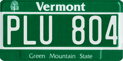 VT license plate PLU804
