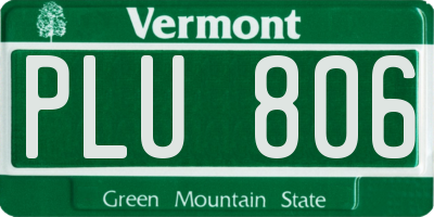 VT license plate PLU806