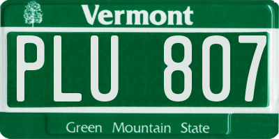 VT license plate PLU807