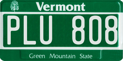 VT license plate PLU808