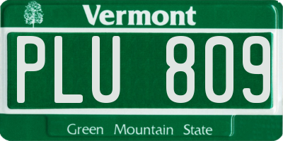 VT license plate PLU809
