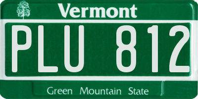 VT license plate PLU812