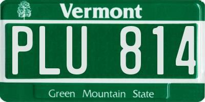 VT license plate PLU814