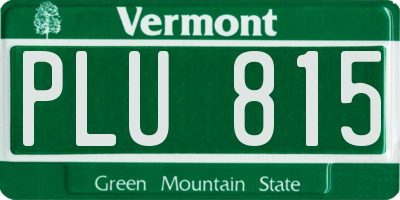 VT license plate PLU815
