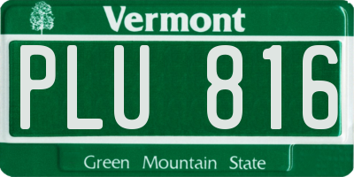 VT license plate PLU816