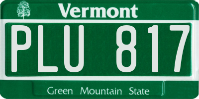 VT license plate PLU817