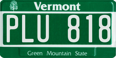 VT license plate PLU818