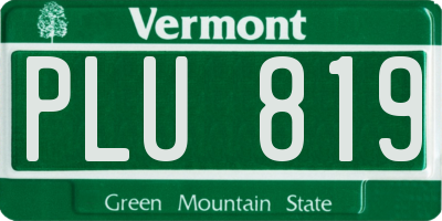 VT license plate PLU819