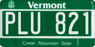 VT license plate PLU821