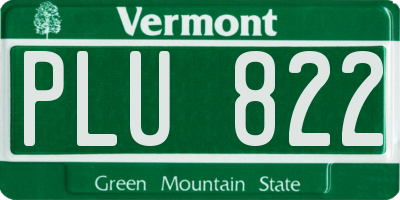 VT license plate PLU822