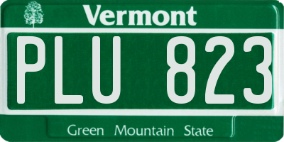 VT license plate PLU823